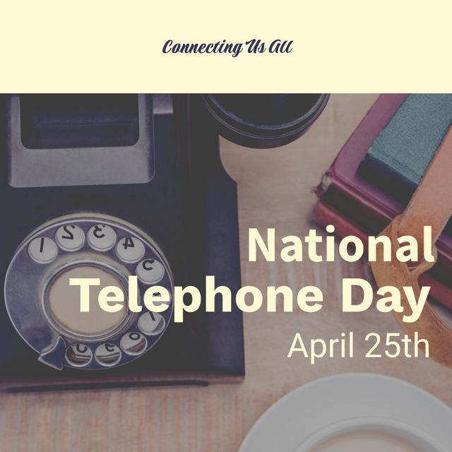 Celebrating National Telephone Day with Vintage Rotary Phone - Download Free Stock Templates Pikwizard.com