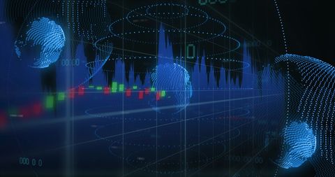 Digital Data Processing Overlaid on Globe Network Interface - Download Free Stock Images Pikwizard.com