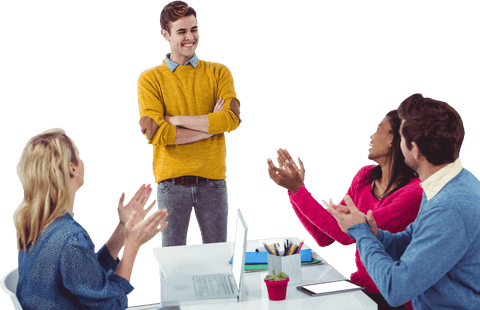 transparent team enjoying inspirational presentation together - Download Free Stock Videos Pikwizard.com