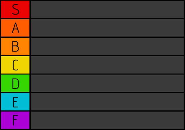 Colorful Tier List Template with Black Rows for Easy Ranking - Download Free Stock Templates Pikwizard.com