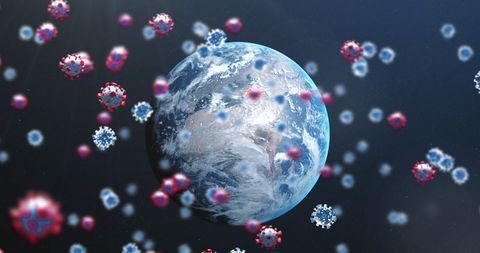 Covid-19 Coronavirus Cells Surrounding Planet Earth Concept - Download Free Stock Images Pikwizard.com