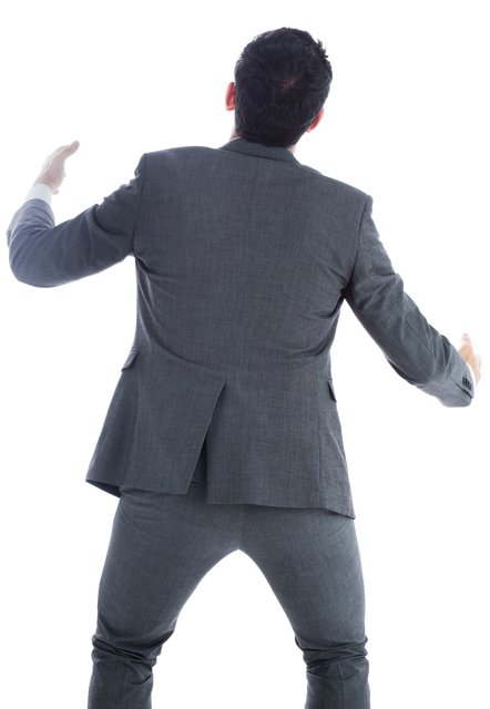 Back View of Biracial Businessman Standing on Transparent Background for Design Use - Download Free Stock Videos Pikwizard.com