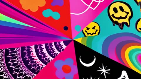 Bold Abstract Geometric Patterns with Vibrant Colors