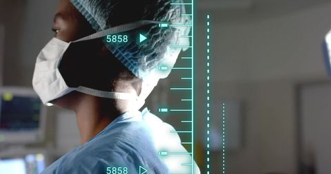 Digital Data Interface Enhancing African American Surgeon Performance - Download Free Stock Images Pikwizard.com
