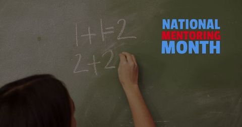 Teacher Writing on Blackboard for National Mentoring Month - Download Free Stock Images Pikwizard.com