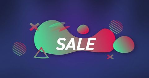 Colorful Abstract Sale Banner with Geometric Shapes - Download Free Stock Images Pikwizard.com