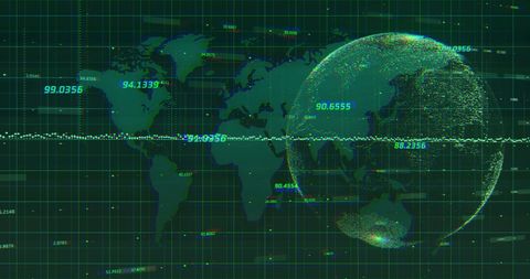 Digital Globe and Data Visualization on World Map Background - Download Free Stock Images Pikwizard.com