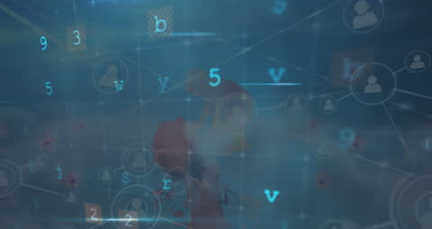 Futuristic Digital Data Network and Connection Interface