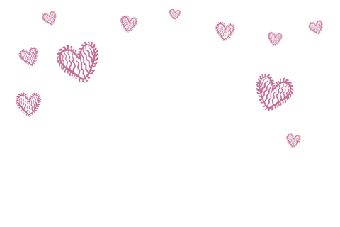 Purple Hearts Decorative Pattern on Transparent Background