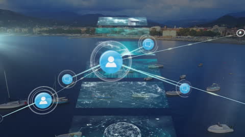 Futuristic Digital Interface Showcasing Global Connectivity