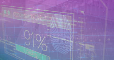 Digital Data Processing Futuristic Interface Concept