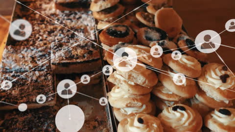 Connected Technology Overlay on Bakery and Pastry Display