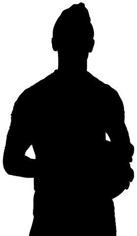 Silhouette of male football player on transparent background png