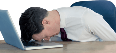 Transparent Stress Overload Sleeping Man on Modern Laptop - Download Free Stock Videos Pikwizard.com