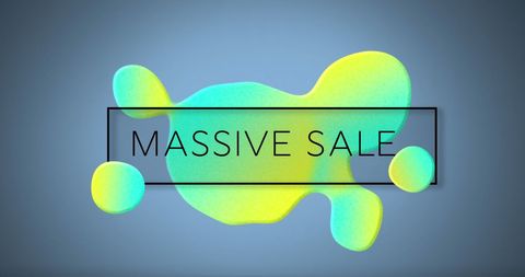 Colorful Massive Sale Announcement on Blue Background