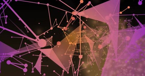 Futuristic Abstract Network Digital Art with Nodes and Lines