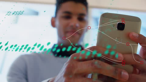 Young Man Exploring Digital Connections on Smartphone