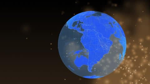 Global Business Concept with Digital Globe and Light Spots
