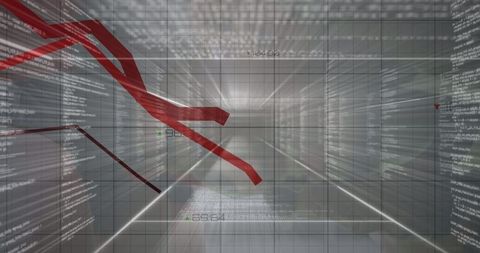 Declining Red Graph in Data Processing Conceptual Interface - Download Free Stock Images Pikwizard.com
