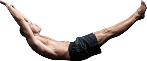 Transparent Image of Shirtless Athlete Mid Air for Fitness