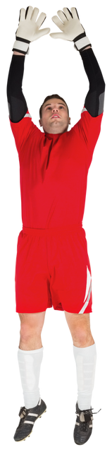 Transparent Background Soccer Goalkeeper Jumping in Red Uniform - Download Free Stock Videos Pikwizard.com