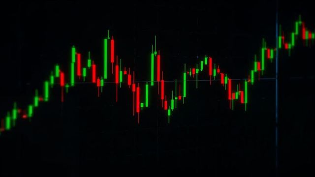 Dynamic Candlestick Chart on Black Background