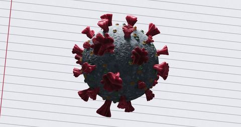 3D COVID-19 Virus Model against Notebook Background - Download Free Stock Images Pikwizard.com
