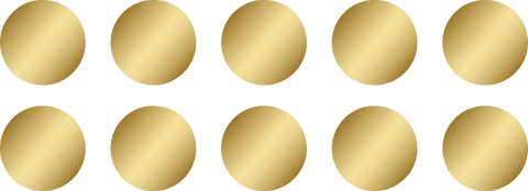 Transparent golden circular shapes sparkling metallic glow