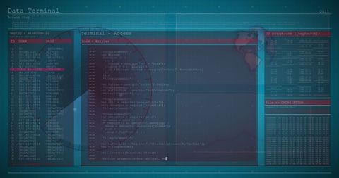 Digital Data Terminal with Code and Encryption Display - Download Free Stock Images Pikwizard.com