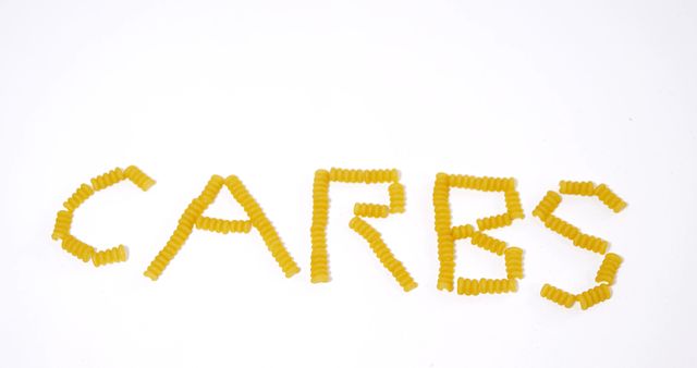 Word Carbs Formed with Pasta on White Background - Download Free Stock Images Pikwizard.com