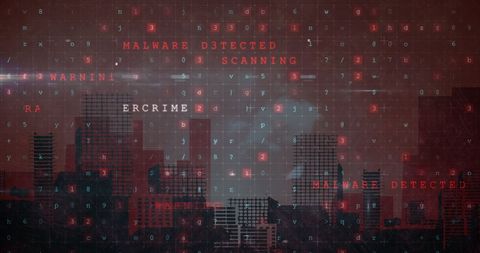 cyber attack warning over digital cityscape - Download Free Stock Images Pikwizard.com