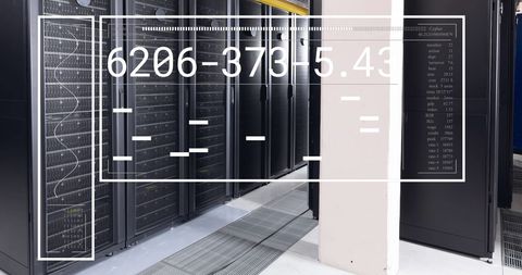 Digital Interface With Data Overlaying Server Room - Download Free Stock Images Pikwizard.com