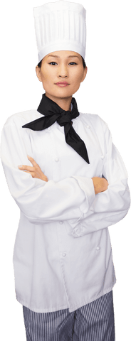 transparent confident female chef in uniform standing confidently - Download Free Stock Videos Pikwizard.com