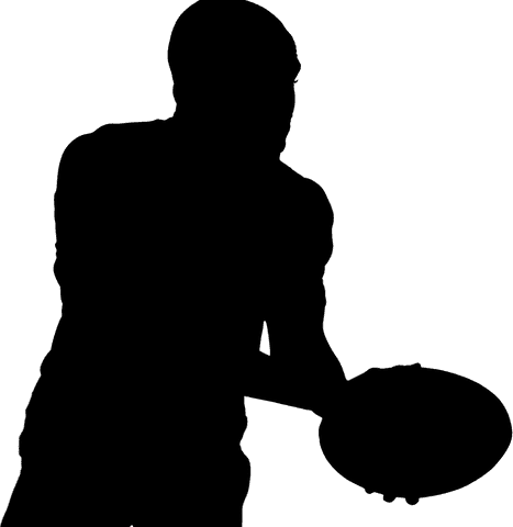 transparent silhouette athlete holding rugby ball mid-action - Download Free Stock Videos Pikwizard.com