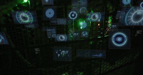 futuristic holographic data interface on dark tech background - Download Free Stock Images Pikwizard.com