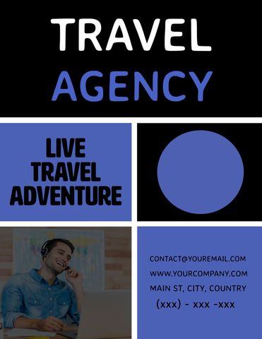 Travel Agency Promotion with Enthusiastic Agent - Download Free Stock Templates Pikwizard.com