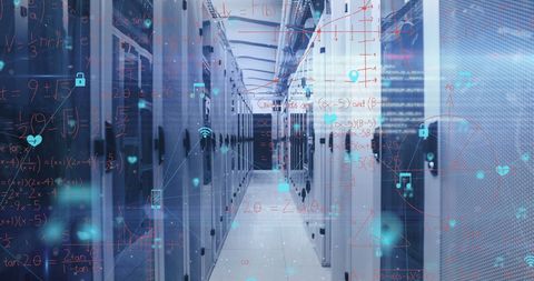 Data Processing Metrics Over Server Farm - Download Free Stock Images Pikwizard.com