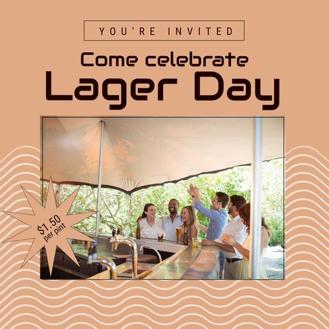 friends celebrating lager day at outdoor bar event - Download Free Stock Templates Pikwizard.com