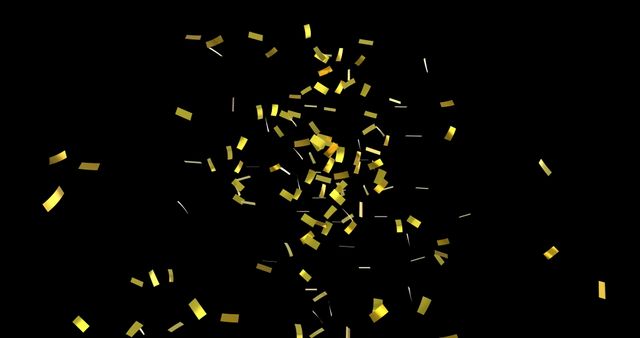 Gold Confetti Falling on Black Background Celebration Concept - Download Free Stock Images Pikwizard.com