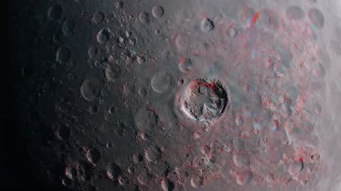 Sliding View of Lunar Crater Landscape with Textured Surface Details