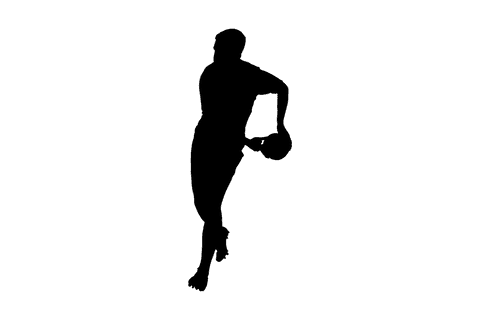 Silhouette of Male Rugby Player with Ball on Transparent Background - Download Free Stock Videos Pikwizard.com