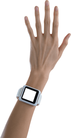 transparent hand wearing smartwatch against plain background - Download Free Stock Videos Pikwizard.com