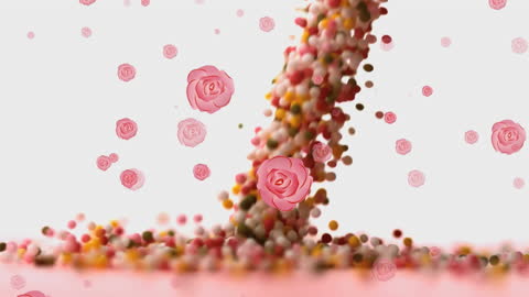 Falling Roses and Sprinkles on Dessert Animation