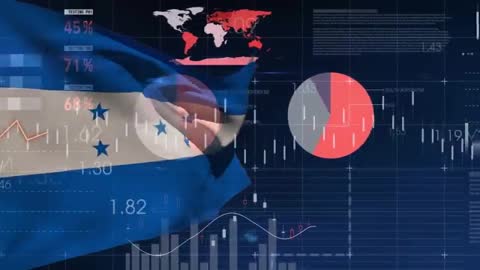 Honduran Flag with Dynamic Financial Graphics Animations