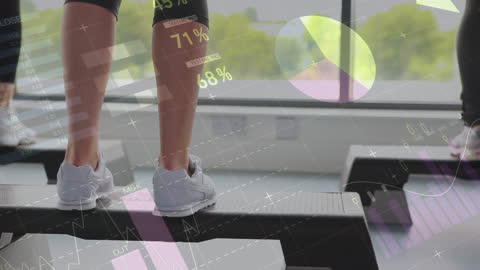 Athletic Business Concept with Data Graphics Overlay