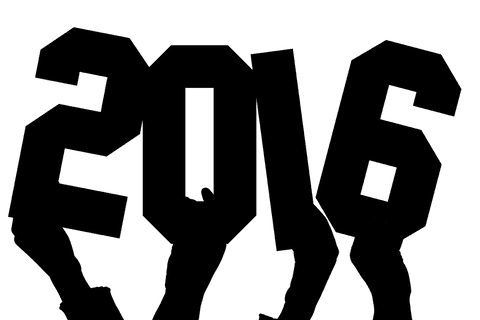 Transparent 2016 new year celebration hands graphic