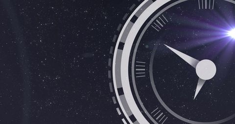 Clock Over Starry Sky Symbolizing Time and Space Concepts - Download Free Stock Images Pikwizard.com