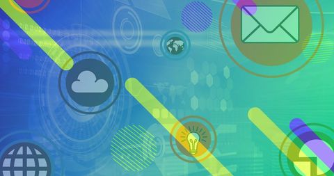 Abstract Digital Interface with Technology Icons - Download Free Stock Images Pikwizard.com