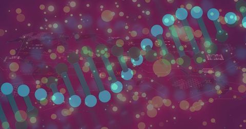 Abstract DNA Strand with Bokeh Background and Digital Overlay - Download Free Stock Images Pikwizard.com