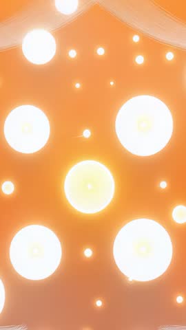 Vertical looping animation pulsing network nodes and linking filaments on orange gradient